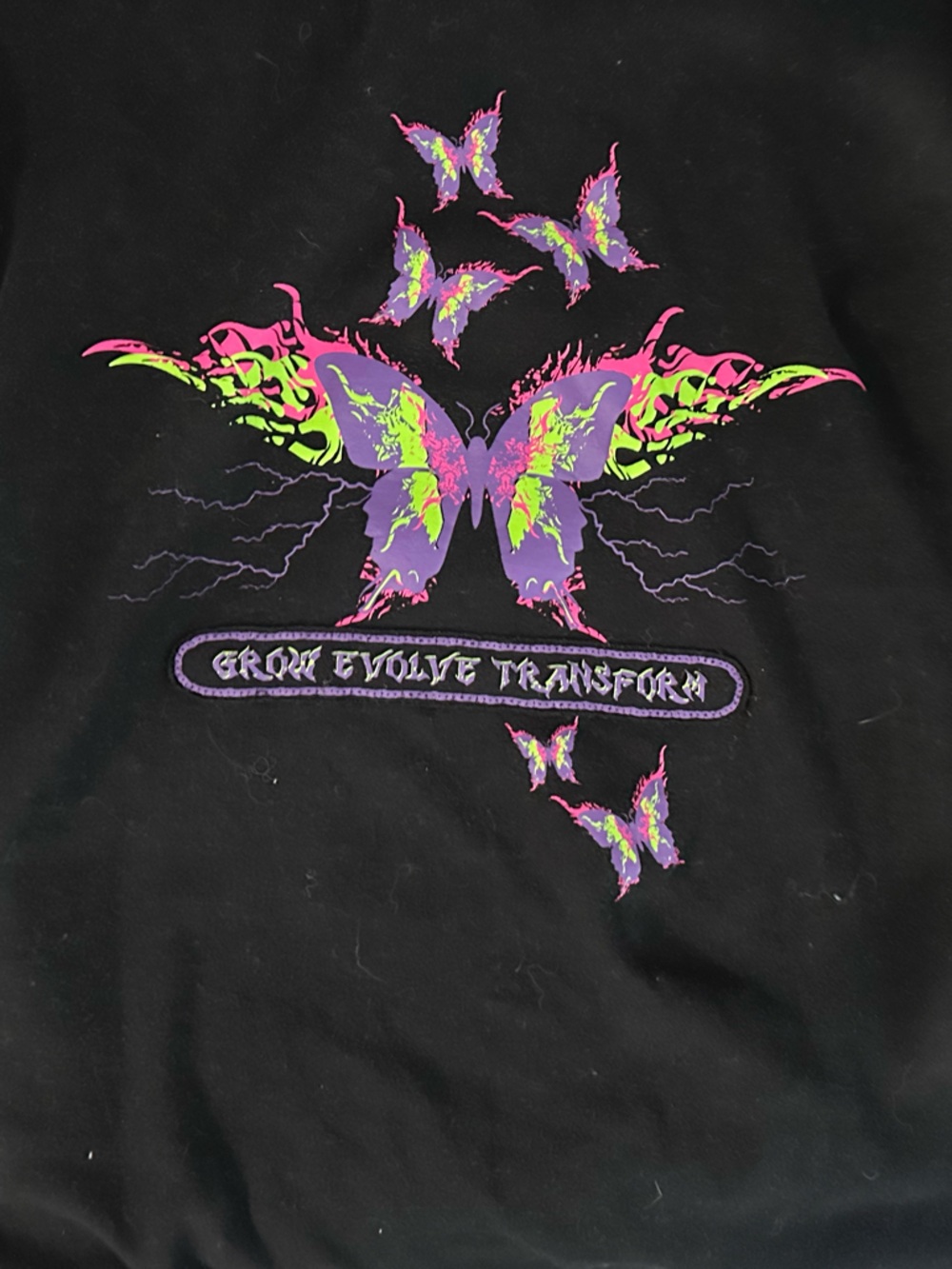 Y2K alt cyber goth emo layered butterfly shirt L - Picture 2 of 3